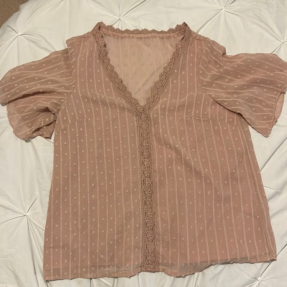 SHEIN pink blouse. Business casual